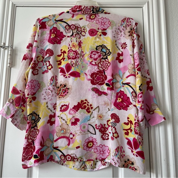 Belissimo Pink Floral Blouse Size 1X - Picture 4 of 10